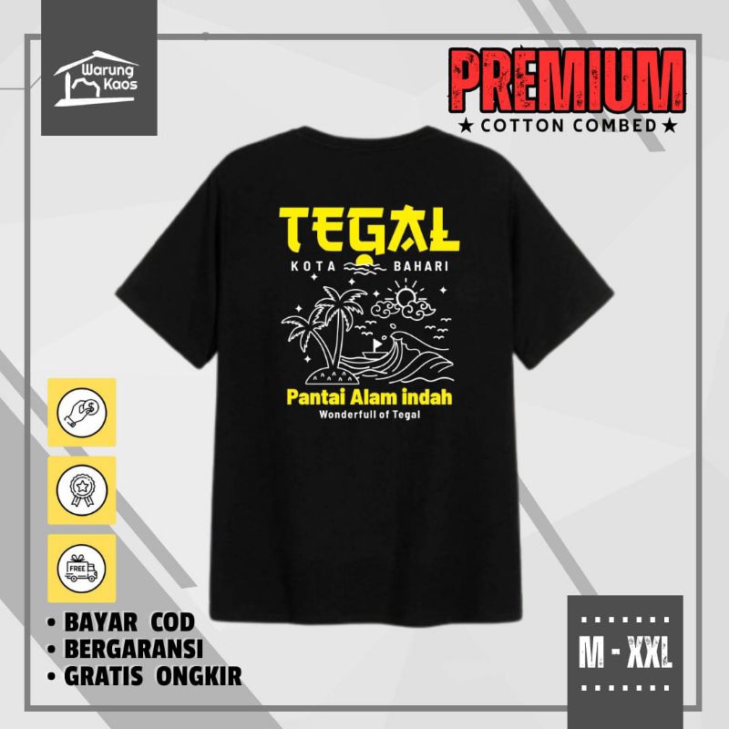 [ WARUNGKAOS ] Kaos Tegal Kota Bahari 02 / Kaos Distro Tegal Jawa Tengah / Kaos Pria Bahan Katun Ori