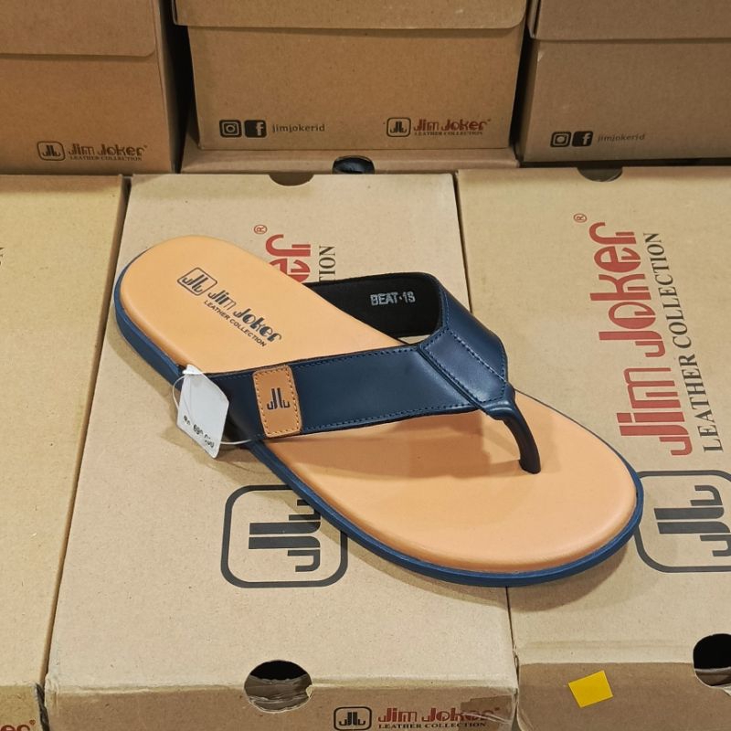 SANDAL FLAT PRIA TALI JEPIT MOTIF TALI POLOS BRAND JIM JOKER || SANDAL PRIA TALI JEPIT STOCK TERBATA
