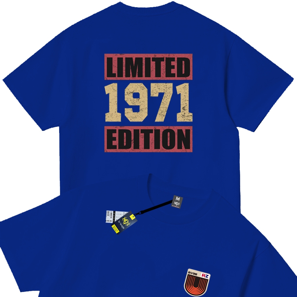 Rz Straight Kaos Distro Limited 1971 Rz Debe Lengan Pendek Print Quality Baju Pria & Wanita Unisex
