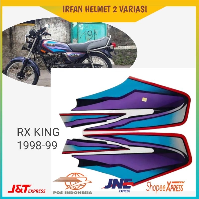STIKER STRIPING MOTOR YAMAHA RX KING TAHUN 1998-1999 HITAM UNGU STIKER STRIPING STANDAR BERKUALITAS