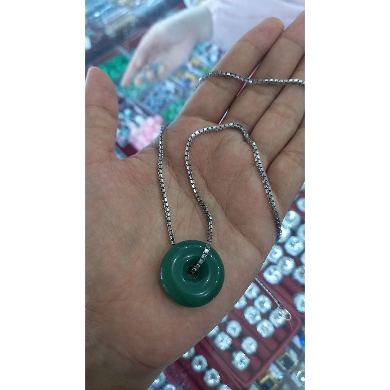 kalung liontin batu permata batu akik manau