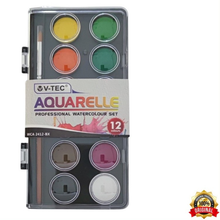 

Cat Air VTEC AQUARELLE 12Warna/WaterColor V-TEC WCA12 Cat Lukis Kanvas