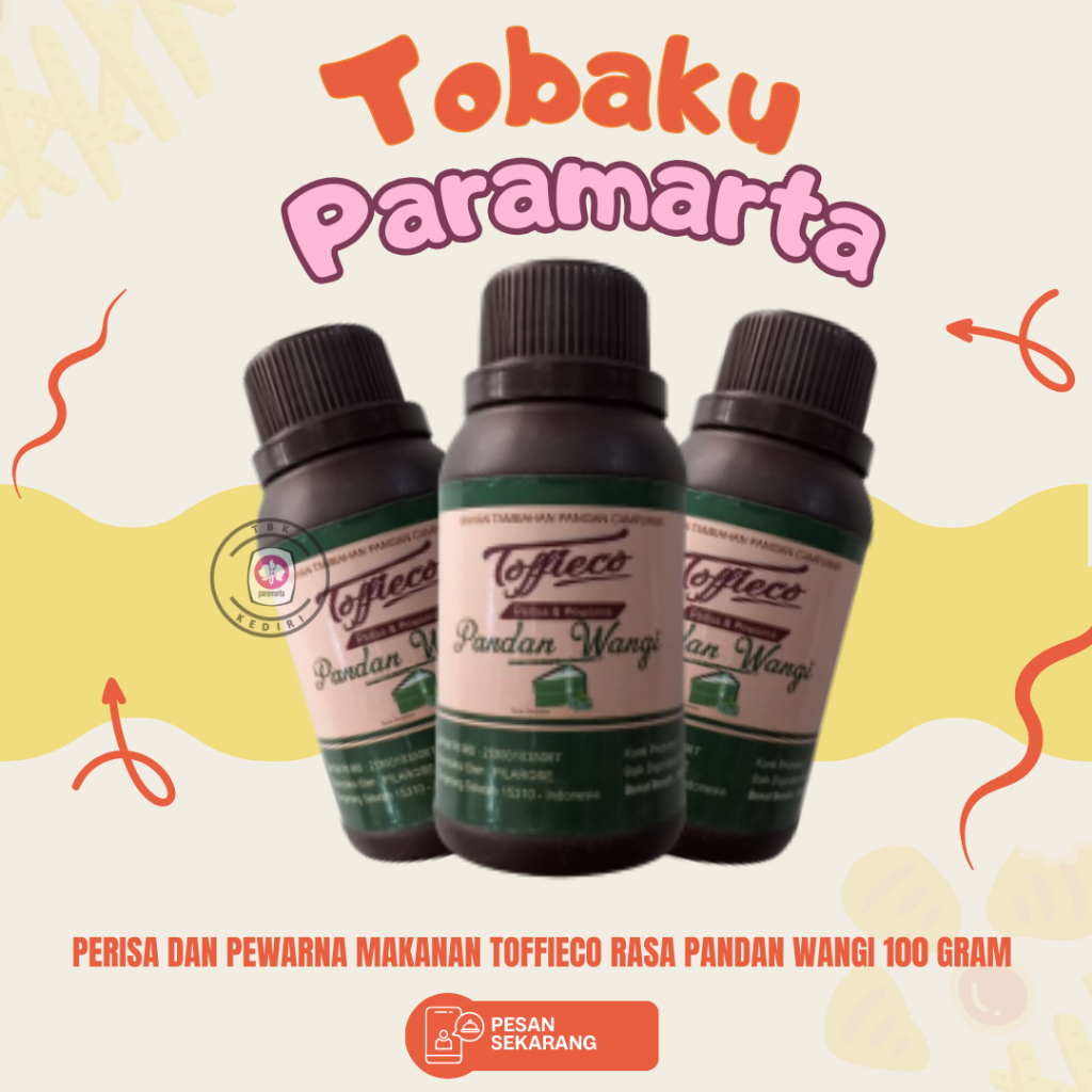 PERISA DAN PEWARNA MAKANAN TOFFIECO RASA PANDAN WANGI 100 ML / PERISA DAN PEWARNA MAKANAN TOFFIECO /