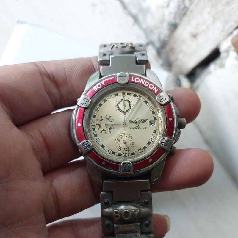 jam tangan original chronograph Boy London preloved second bekas