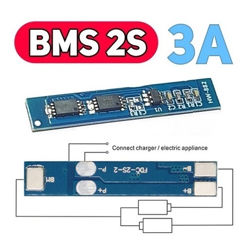 Modul BMS 2S Charger Baterai Lithium 3A Module Battery Charger Li-ion Lithium 7.4V 8.4V 18650