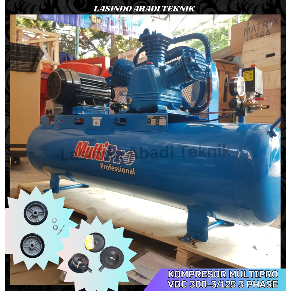 Kompresor 3HP Multipro VBC-300-3/125 Kompresor Udara 3Hp (3 Phase)