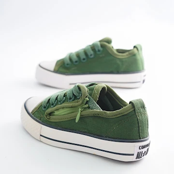 Sepatu Converse Low Anak With Zipper Hijau