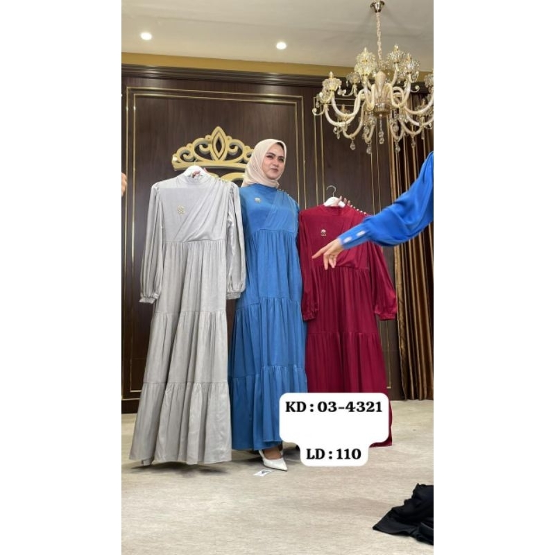Gamis Lipit Kancing Bahu ORI Shellasaukia