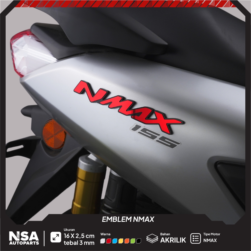 Emblem Motor NMAX NEW OLD 155 Timbul Logo NMAX Timbul 2PCS Emblem Bukan Sticker atau Stiker NMAX Tim