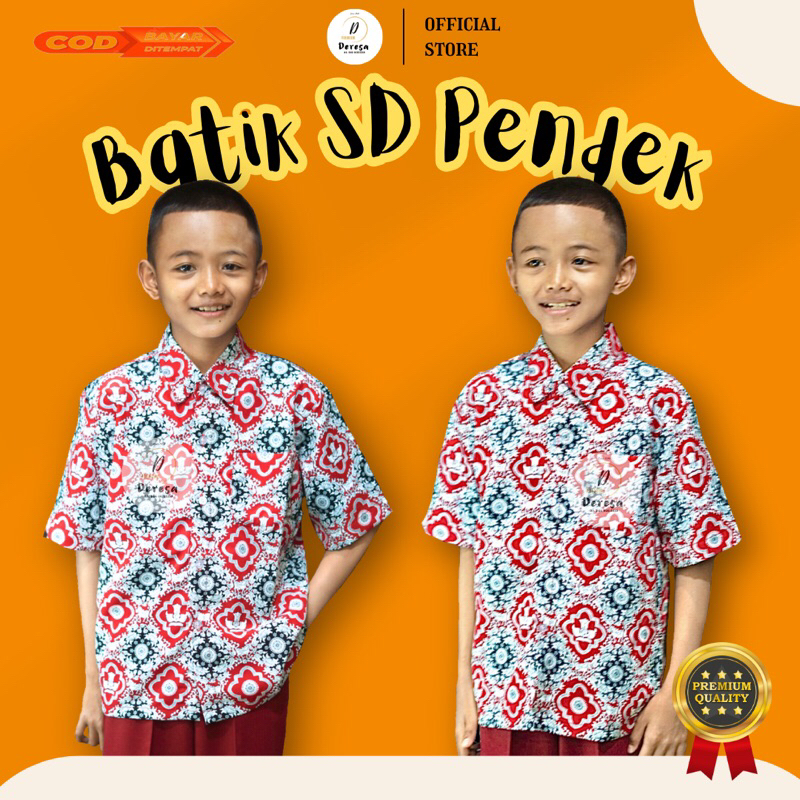 Seragam Sekolah Batik SD Lengan Pendek Baju Sekolah  DERESA GROSIR