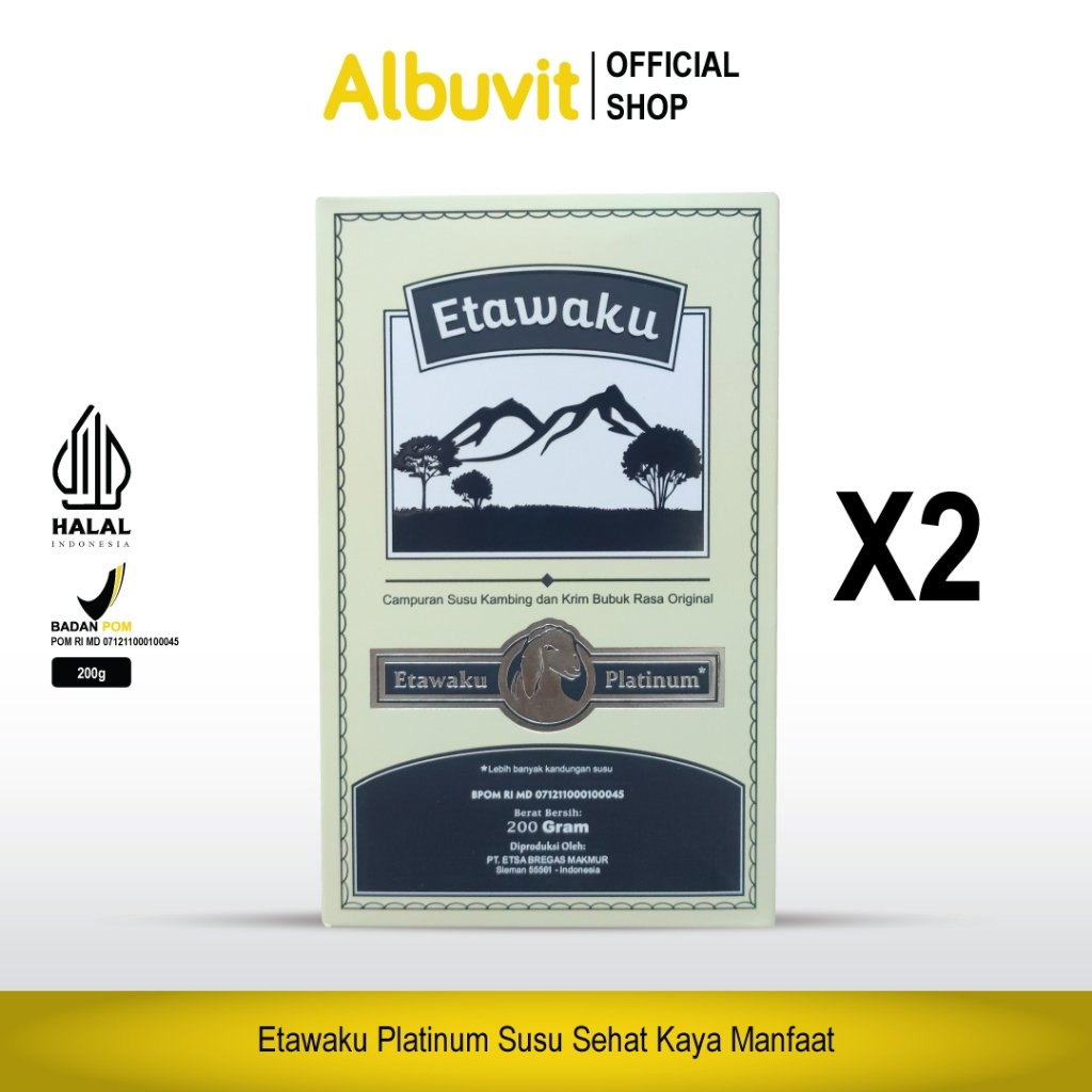 

Paket 2 Box - Etawaku Platinum Susu Kambing Murni & Krimer Bubuk BPOM Halal