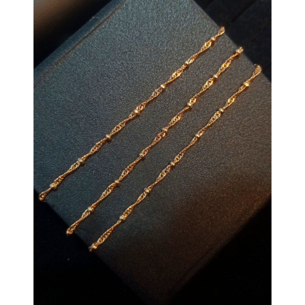 matlaine-gelang rantai ulir simple titanium lapis emas