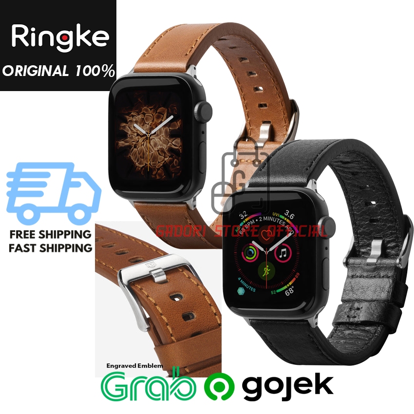 Strap Leather Italian Ringke Apple Watch 42mm / 44mm Series 1 2 3 4 5 Rearth Original Tali Jam