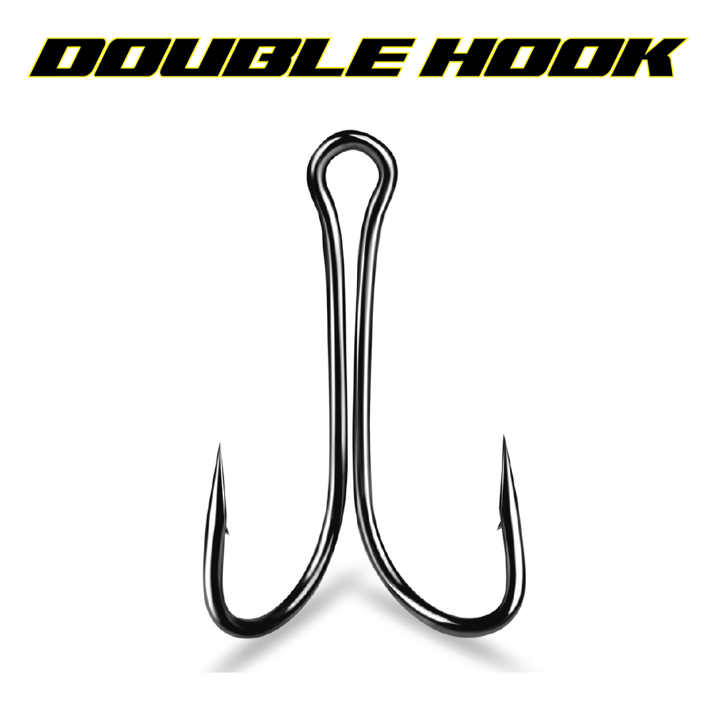 50pcs Kail Double Hook Soft Frog High Carbon Steel