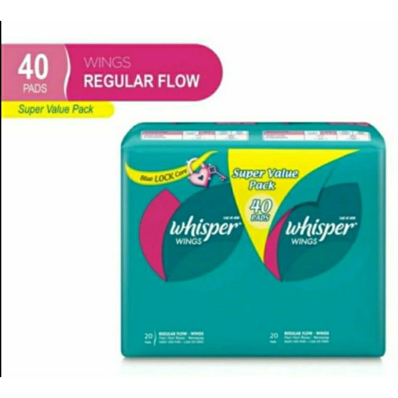 whisper 40 S pembalut reguler glow