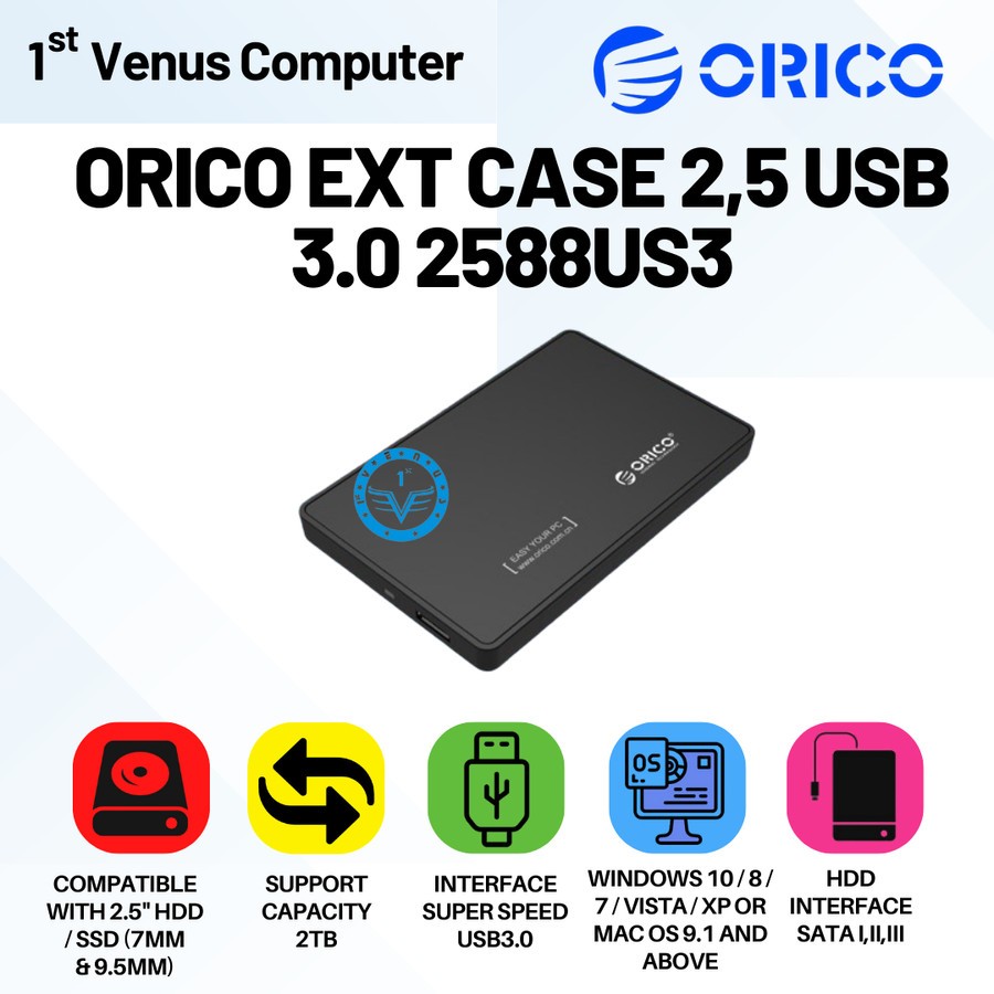 CASE EXTERNAL HARDISK ORICO 2,5 USB 3.0 2588US3 / CASING HARDISK ORICO / COM33-ORI