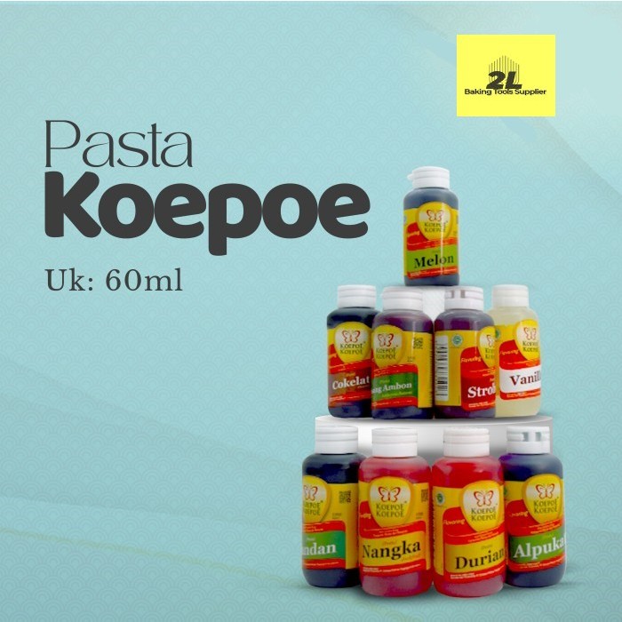 

Pasta pewarna dan perisa makanan kue dan fondant koepoe kemasan 60 ml
