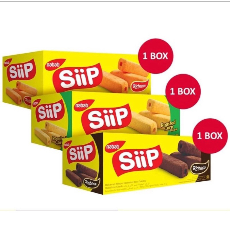 

NABATI SIIP BOX ISI 20 PSC COKLAT,KEJU,JAGUNG BAKAR