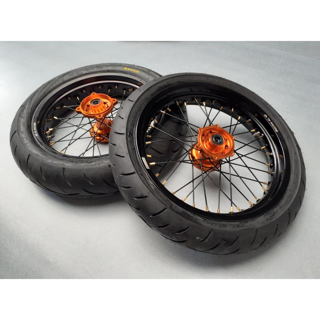 Ban set supermoto klx150 Dtracket150 ban klx150 supermoto Tk racing tromol cnc scarlett