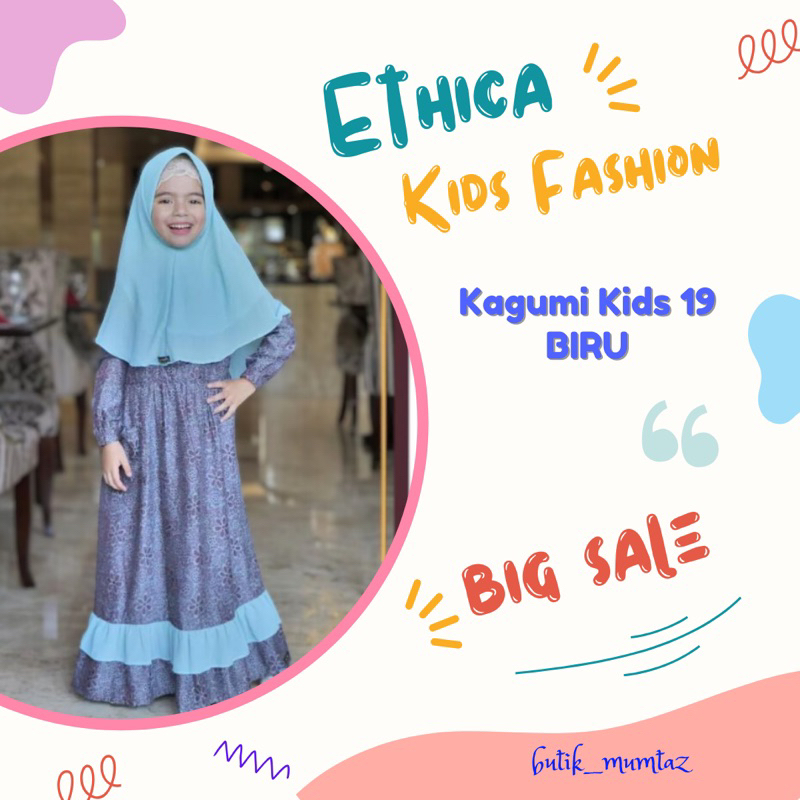 Kagumi Kids 19 Biru/Ethica Gamis Anak/Gamis Anak Biru/Kagumi Kids