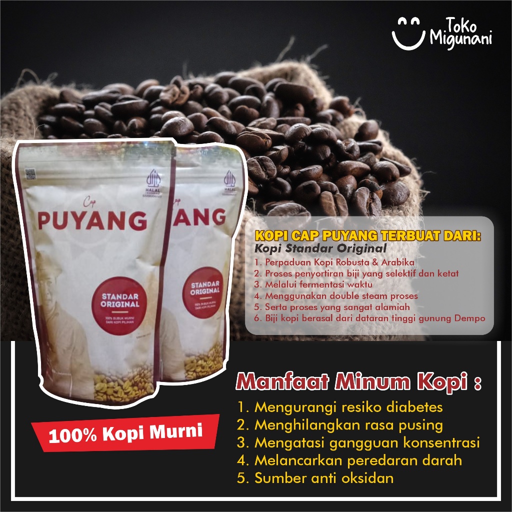 

Kopi Lampung | Kopi Robusta Arabika | Kopi Cap Puyang | 800grm