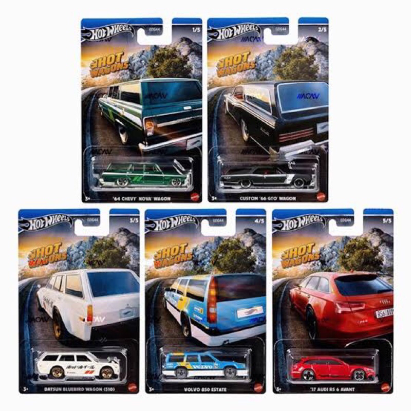 Diecast Hotwheels HOT WAGONS DATSUN, VOLVO 850, CHEVY NOVA, Custom gto