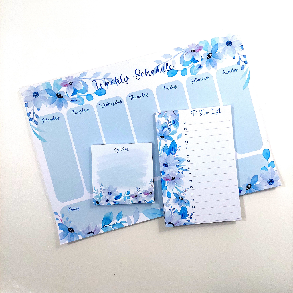 

Set Weekly Planner Blue Floral