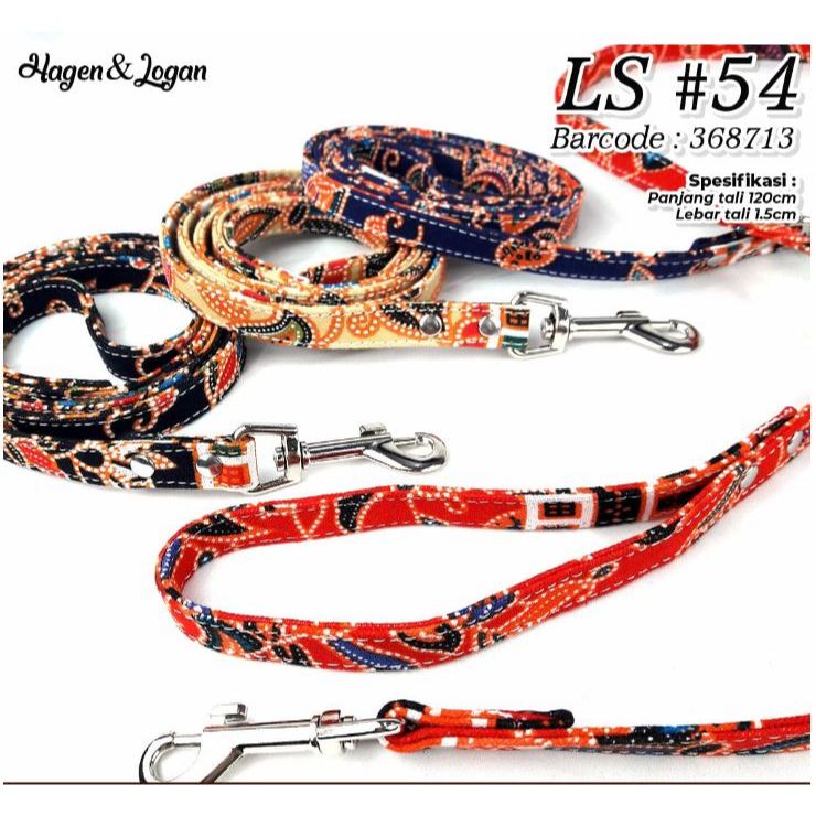 Leash LS 54 Tali Tuntun Motif Batik Hewan Kucing Anjing Jalan Harness warna random