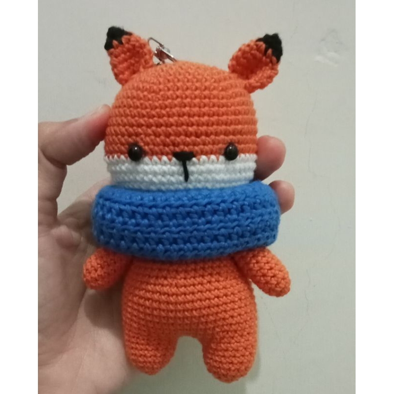 Boneka rajut amigurumi/keychain Rubah/Fox Tale of the nine tailed (13 cm)