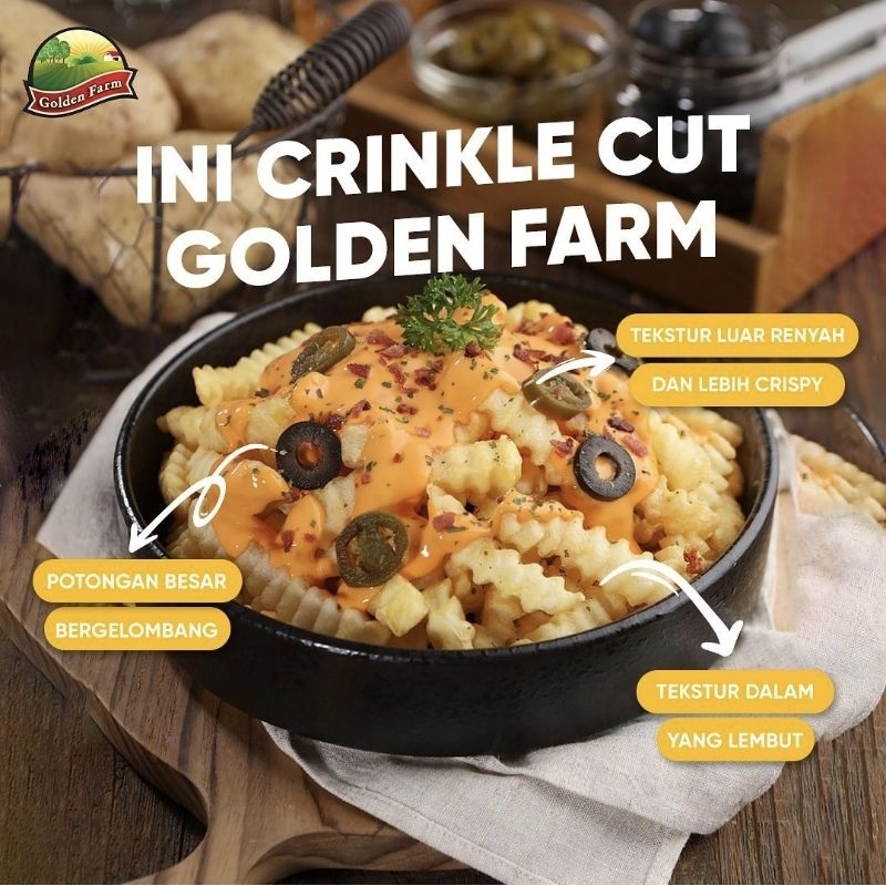 

Golden farm crinckle cut / kentang beku goldenfarm / kentang keriting / french fries crinkle cut