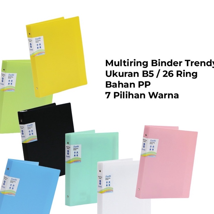 

Jaman Now Bantex Binder Trendy B5 26 Ring Warna Pastel 1J