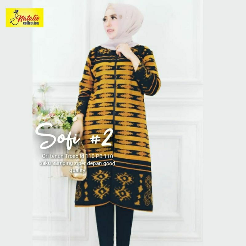 sofi tunik batik by natalie || tenun troso ld110
