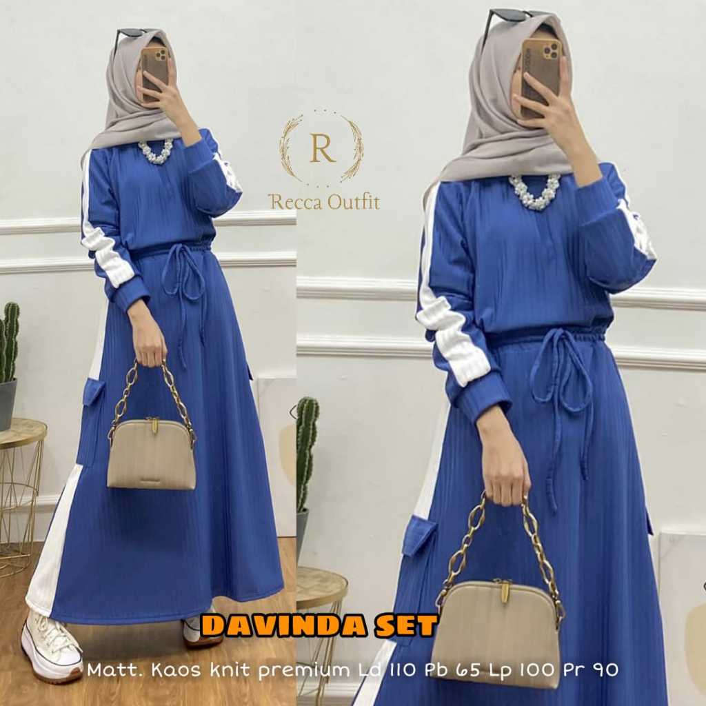 Davinda Set Recca Baju Setelan Oneset Wanita Terbaru Setcel Ld 110 Knit Uniqlo Import Premium