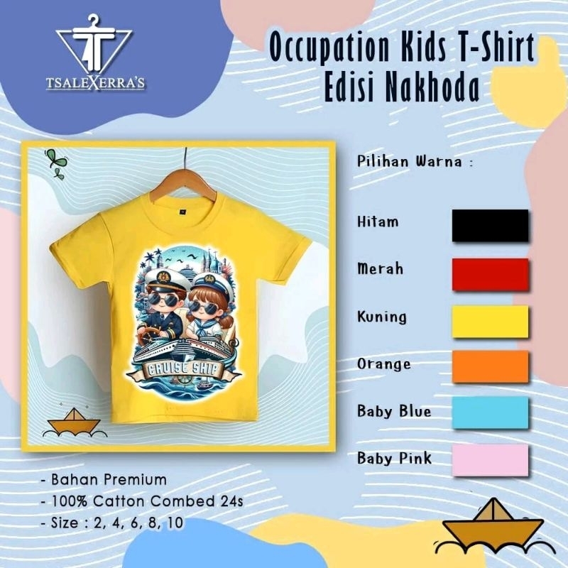 KAOS PROFESI ANAK NAHKODA UNISEX usia 1-10tahun