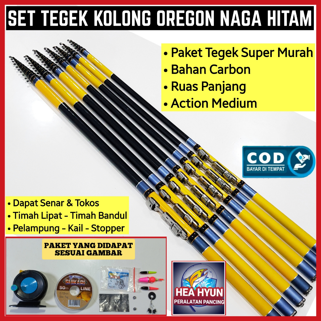 SET JORAN TEGEK KOLONG OREGON NAGA HITAM 360 450 540 630 RING BAHAN CARBON - TINGGAL PAKAI