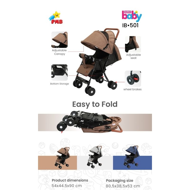 FREE BUBBLE STROLLER BAYI NEW BORN KERETA DORONG ANAK IORA BABY IB501 / IB502 / IB503 / IB601 NEWBOR