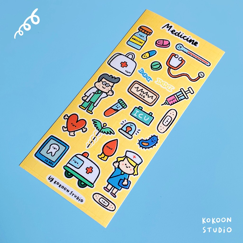 

Medicine Vinyl Glossy with Matte Laminated Finish Sticker Sheet
