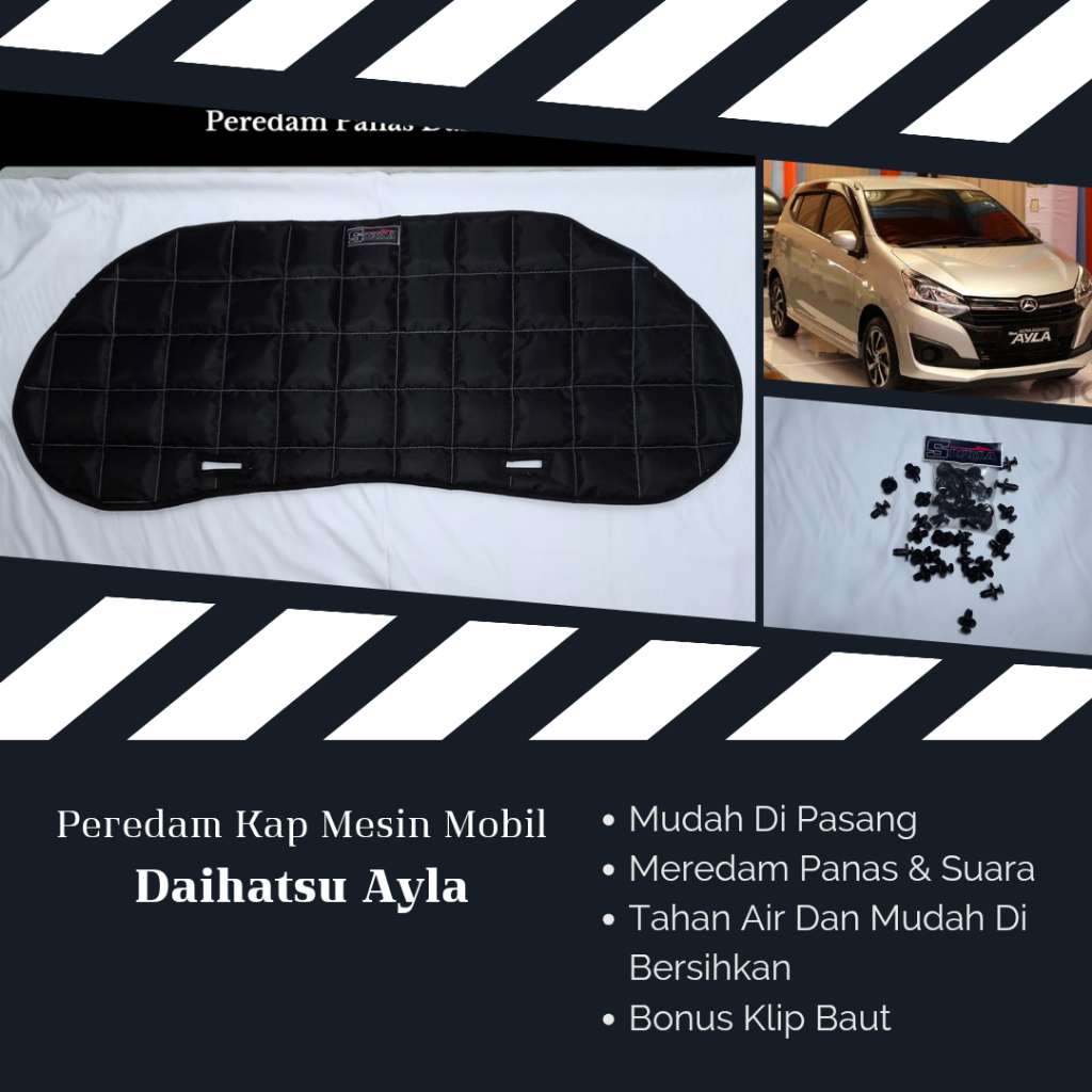 Peredam Kap Mesin Mobil Toyota Ayla Tahun 2013 2014 2015 2016 2017 2018 2019 2020 2021 2022