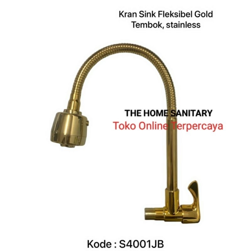 Kran Flexible Tembok Gold Kran Dapur Mas