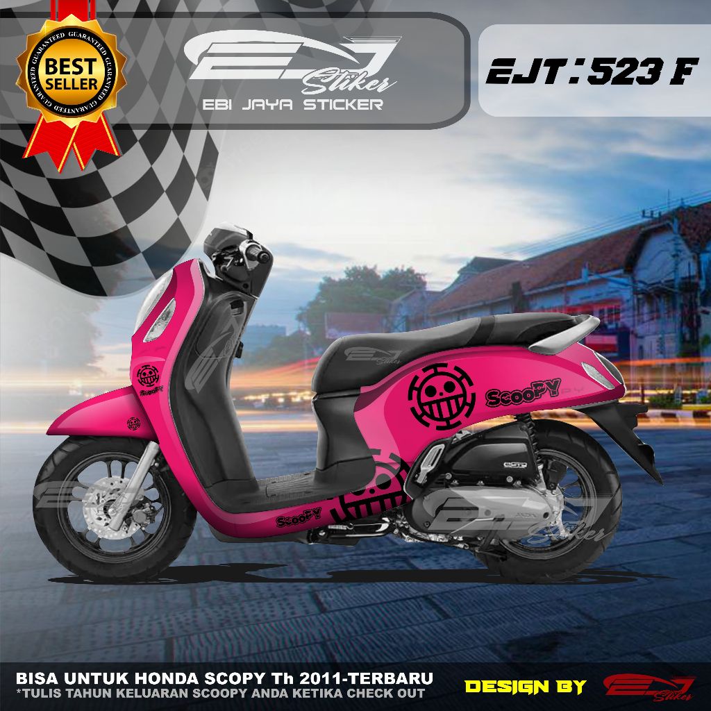 STIKER DECAL MOTOR SCOOPY FULL BODY SIAP PAKAI SEGALA JENIS-STIKER FREE CUSTOM TULISAN MOTOR-EJT523