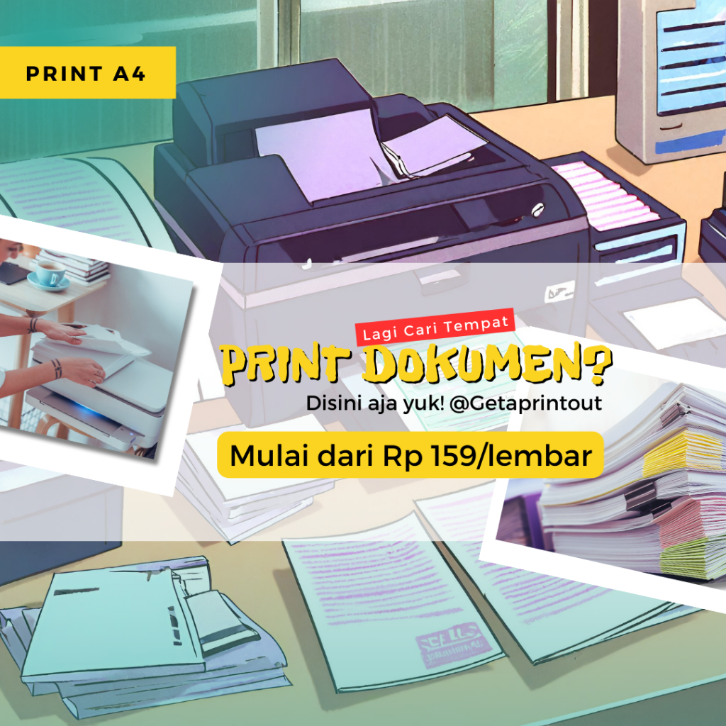 

Jasa Print; Cetak Dokumen Kertas A4 hitam putih/warna; 1 SISI