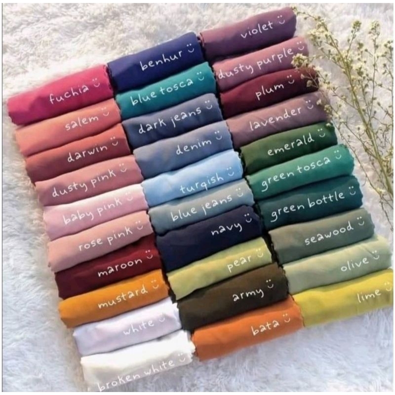 Paket Usaha Tanpa Label Bella Square hijab 50pcs-Rayyanscraft