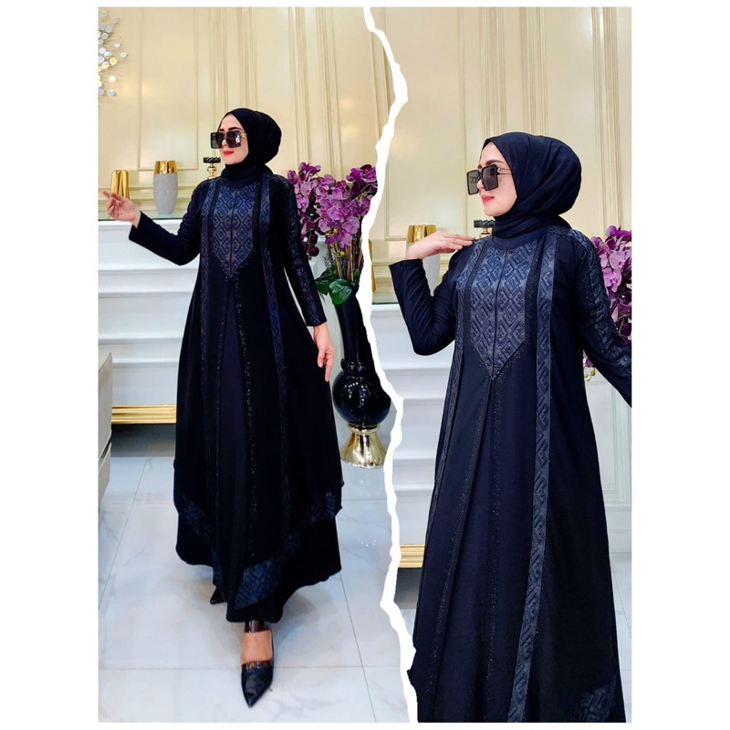 ABAYA HITAM PREMIUM,ABAYA HITAM KEKINIAN,ABAYA HITAM TERBARU,ABAYA HITAM LEBARAN 2024