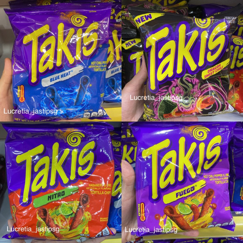 

TAKIS BLUE HEAT 3.25 OZ - TAKIS DRAGON SWEET CHILI - TAKIS FUEGO - TAKIS NITRO