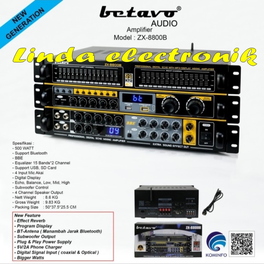 new amplifier karaoke musik betavo zx 8800b / zx8800 b / zx8800b