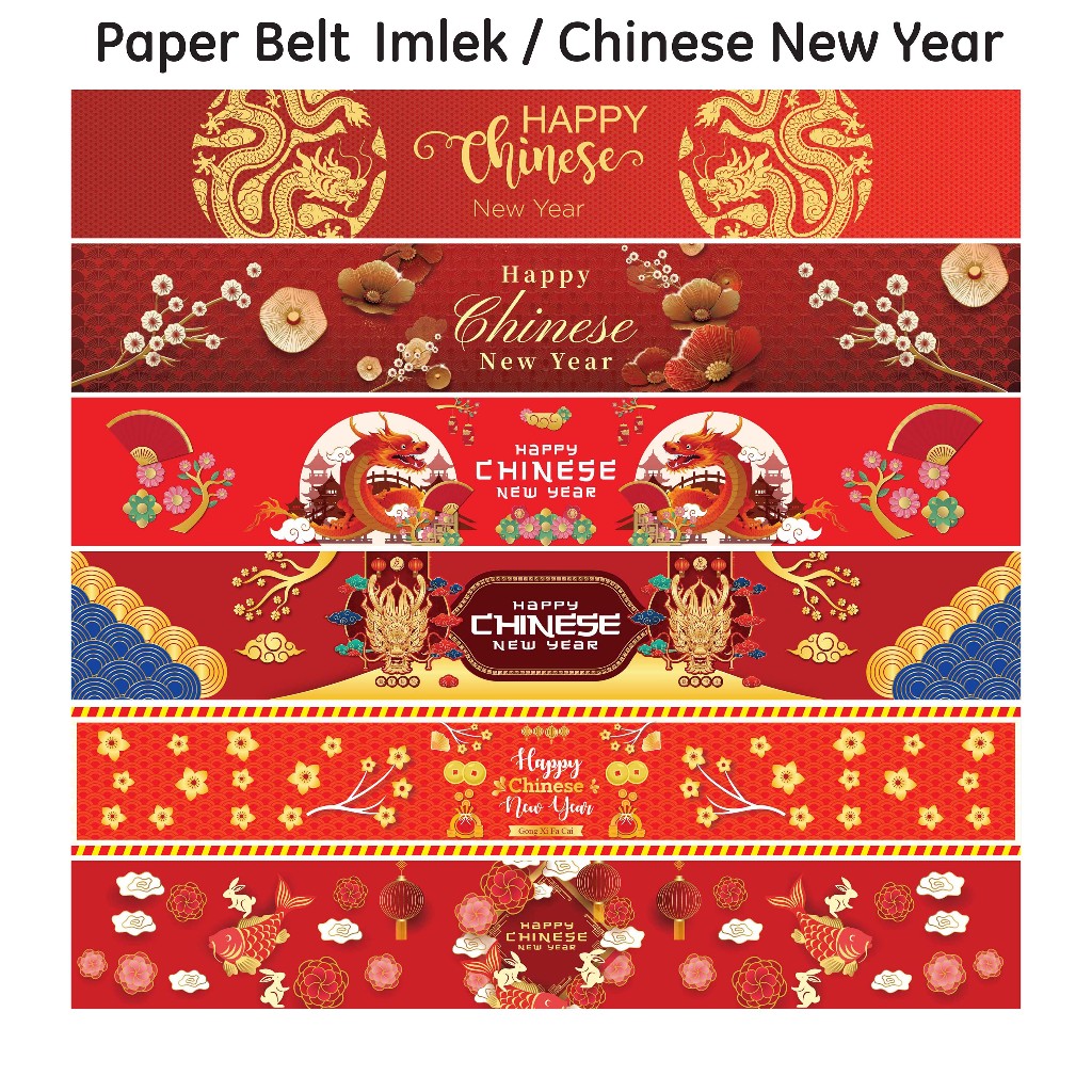 

9 Pcs Paperbelt Imlek Chinese New Year