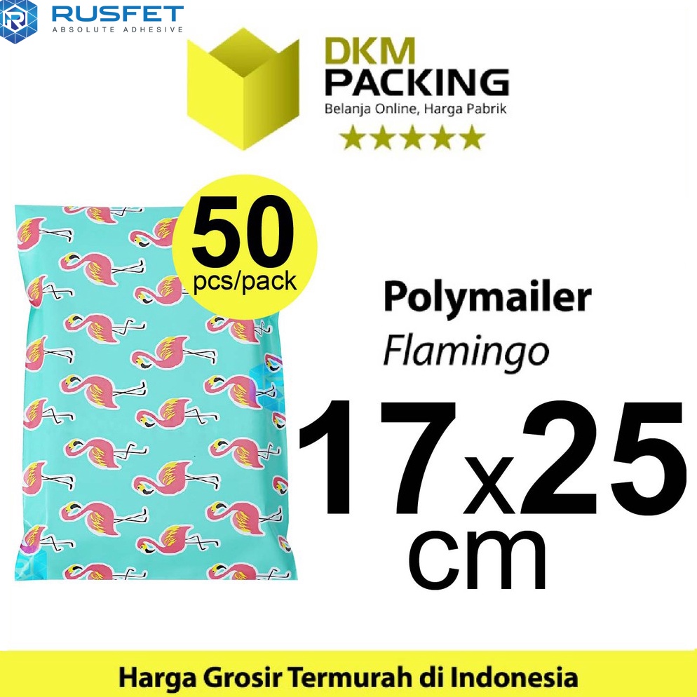 

Ready Stok Amplop Plastik Packing 17x25cm Polimailer RUSFET Polymailer PREMIUM TERMURAH Flamingo PACK LT