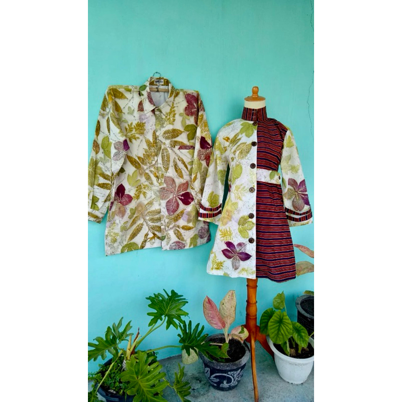 Couple batik Ecoprint kain katun