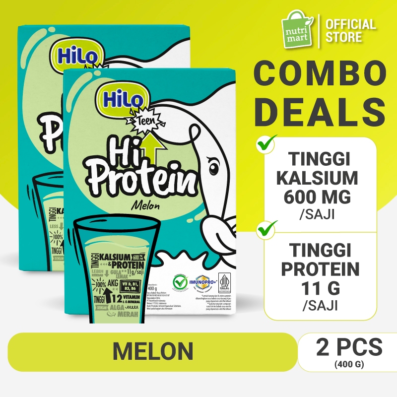 

Twin Pack - HiLo Teen Hi Protein Melon 400 gram – Susu Tinggi Protein & Tinggi Kalsium untuk Remaja