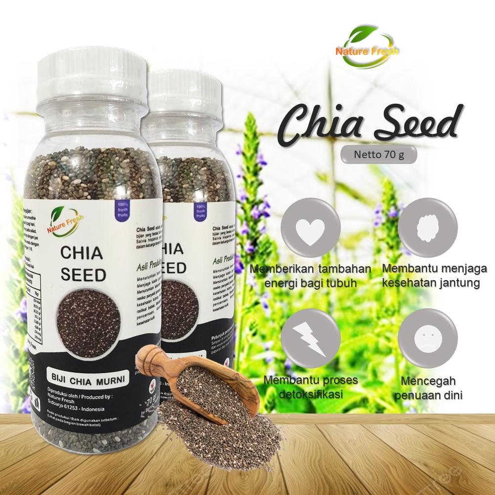 

Chia Seed Mexico 70 gram "Nature Fresh" (2 Botol) - Chia Seeds - Chiaseed - Chiaseeds